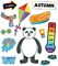 Carson Dellosa 56 pc Bundle of Dress for the Weather Bulletin Board Decorations, Panda Bear With Seasonal Accents and Clothes, Days of the Week Chart, Circle Time Learning Center and Classroom Decor